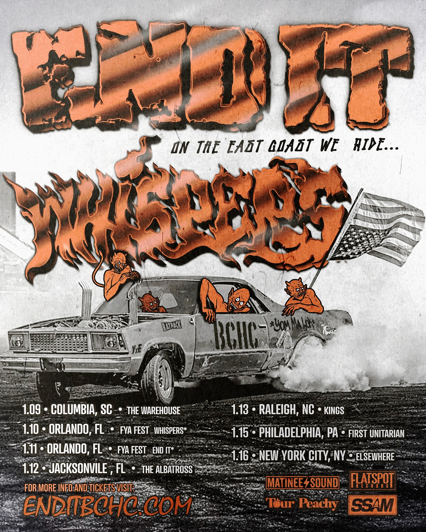 End It On The East Coast We Ride Tour Poster 2026